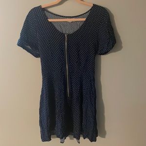 Blue polka dot dress from 2008. Lsenboye size L. Brand may run a bit small